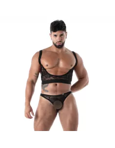 string en dentelle fluide noir pour homme