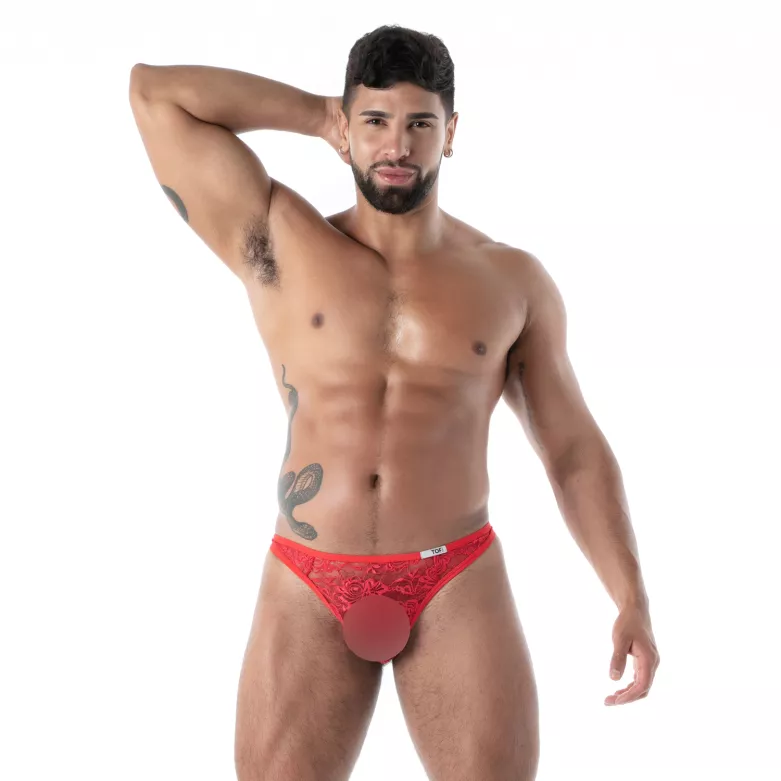 Men with a The fluid lace G thong black