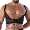The fluid lace garter strap black in crop top