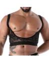 The fluid lace garter strap black in crop top