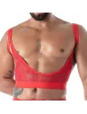 The fluid lace garter strap red in crop top