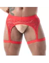 The fluid lace garter strap red for men