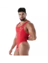 Men with the new fluid lace open bodythong red