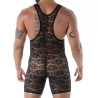 The new fluid lace pocket open wrestling body black from back