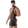 Men with a fluid lace pocket open wrestling body black