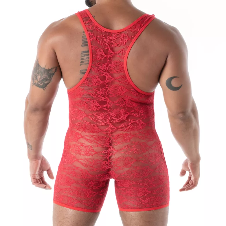 The fluid lace pocket open wrestling body from back