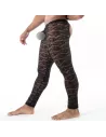Legging ouvert en dentelle noir de profil