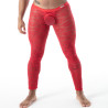 Discover the fluid lace open legging red