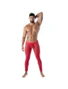 Legging ouvert en dentelle rouge de face