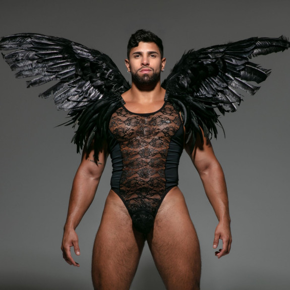 Body String En Dentelle Noir Pour Homme | Lingerie Sexy TOF Paris