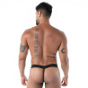 Black Neoprene Snap Thong – Sexy Men's Lingerie | TOF Paris