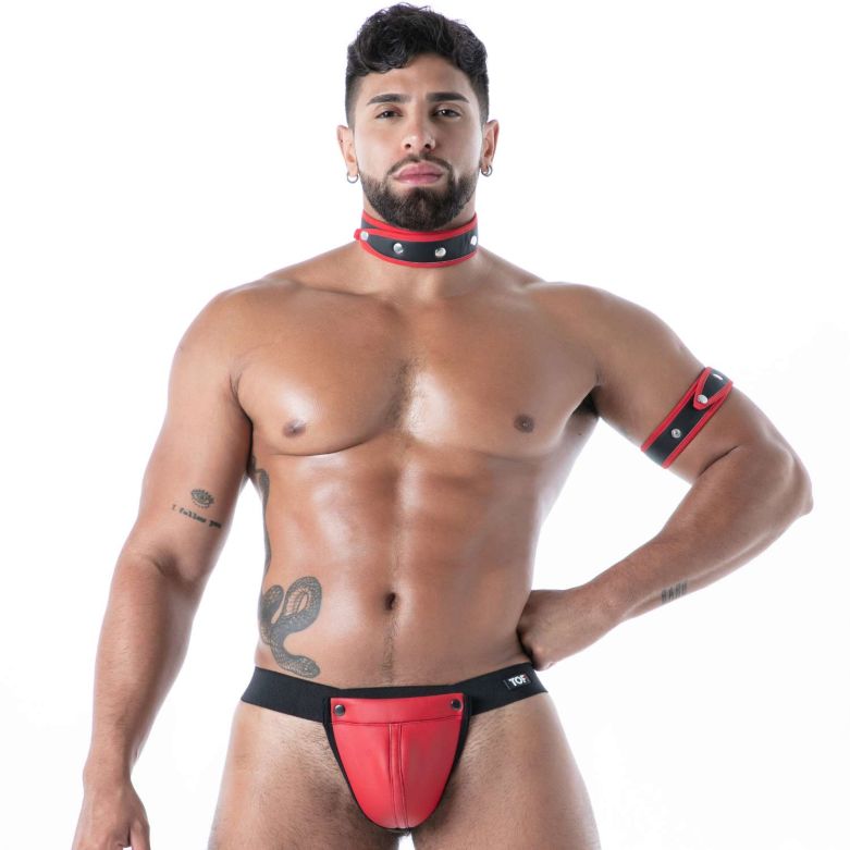 Neoprene Snap Thong Red