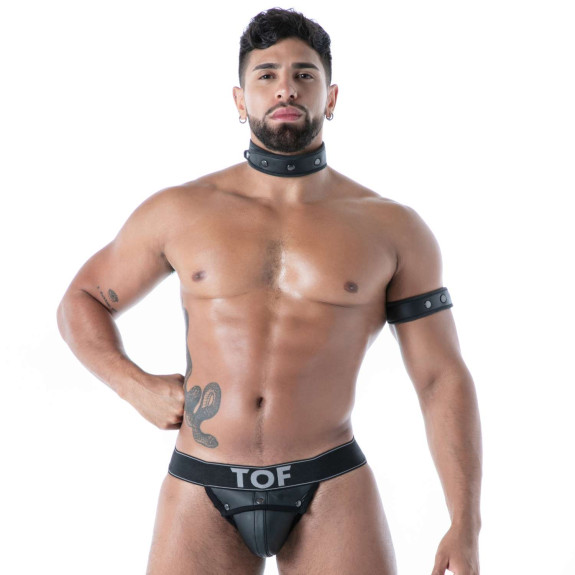 Black Neoprene Armband for Men | TOF Paris Fetish Accessory