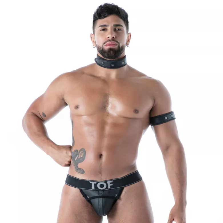Black Neoprene Armband for Men | TOF Paris Fetish Accessory