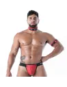 Collier en Néoprène Noir/Rouge de face