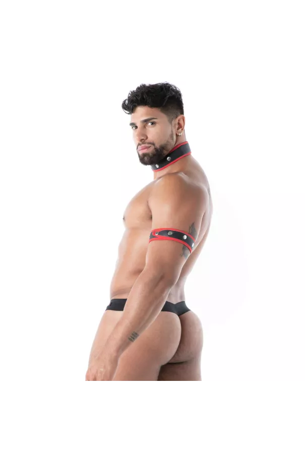 Collier en Néoprène Noir/Rouge