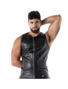 Black Sexy Men’s Tank Top – Metal Zip | TOF Paris