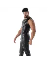 Débardeur zippé sexy noir de profil