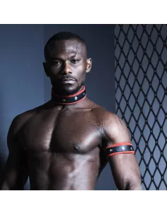 Collier En Néoprène Noir Et Rouge  Pour Homme | Accessoire Fetish TOF Paris