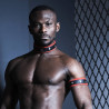 Collier En Néoprène Noir Et Rouge  Pour Homme | Accessoire Fetish TOF Paris