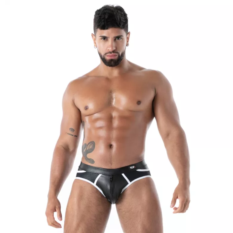 Slip Ouvert Homme Zippé et Dos Nu | Slip Zippé Dos Nu Kinky | TOF Paris