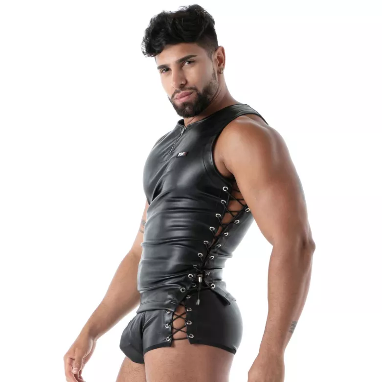 Débardeur à lacets kinky de profil