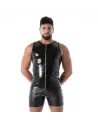 Débardeur Zippé Latex Seconde Peau Noir