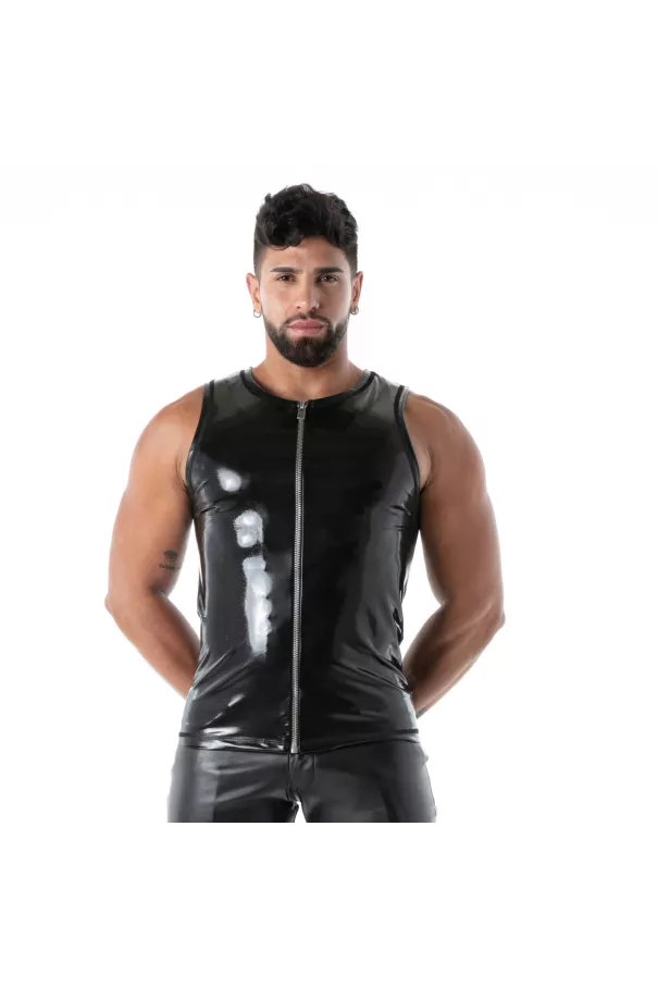 Débardeur Zippé Latex Seconde Peau Noir – Sexy Fetishwear | TOF Paris