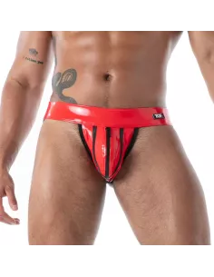 Zipped Jock Latex Second Skin Red