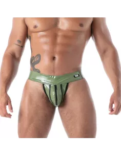 Jock Zippé En Latex Seconde Peau Kaki | Sexy Men’s Fetishwear | TOF Paris