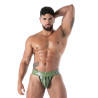 Jock Zippé En Latex Seconde Peau Kaki | Sexy Men’s Fetishwear | TOF Paris