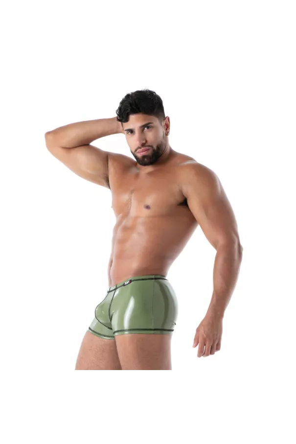 Boxer Latex Seconde Peau Kaki | Sexy Men’s Fetishwear | TOF Paris