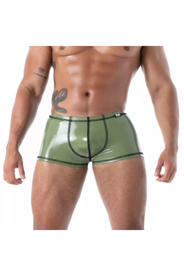 Boxer Latex Seconde Peau Kaki | Sexy Men’s Fetishwear | TOF Paris