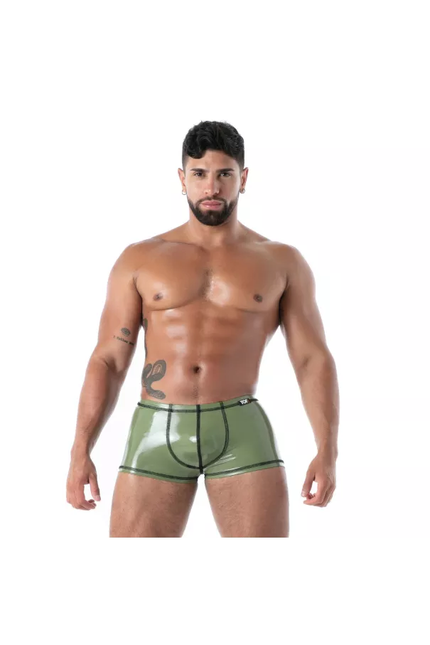 Boxer Latex Seconde Peau Kaki | Sexy Men’s Fetishwear | TOF Paris