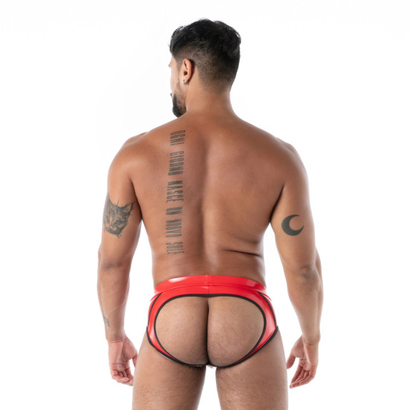 Slip Ouvert en Latex Seconde Peau Rouge