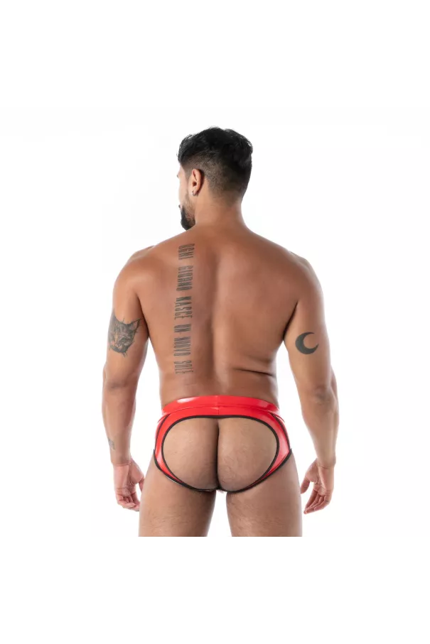 Slip Ouvert en Latex Seconde Peau Rouge – Sexy Men’s Underwear | TOF Paris