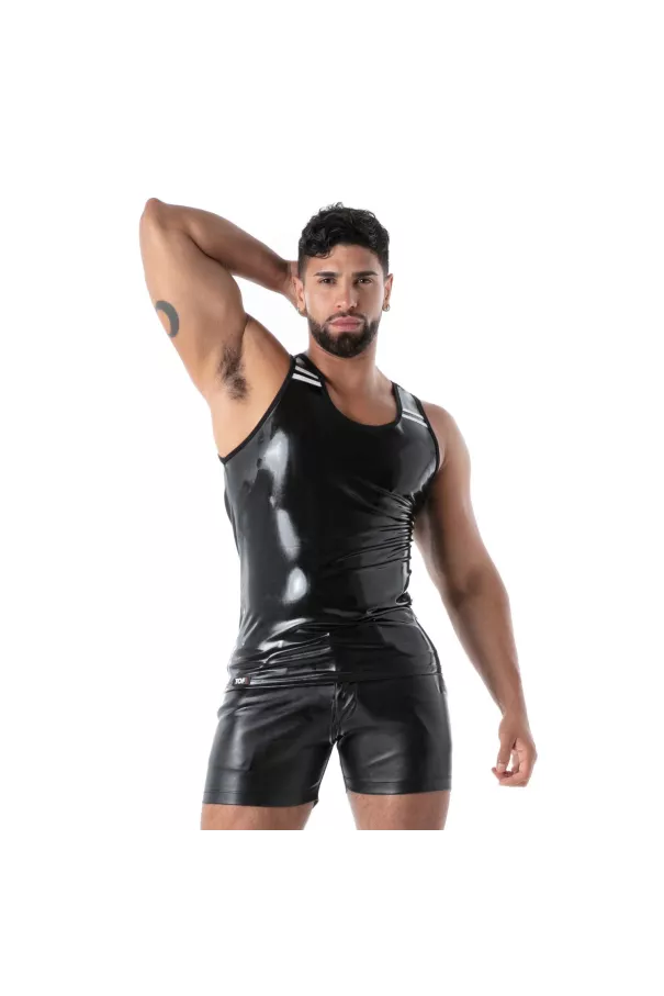 Débardeur Latex Seconde Peau Noir | Vêtement Fetish Haut de Gamme | TOF Paris
