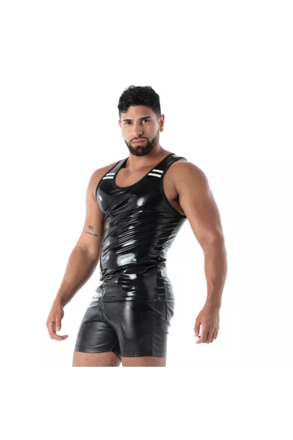 Débardeur Latex Seconde Peau Noir | Vêtement Fetish Haut de Gamme | TOF Paris