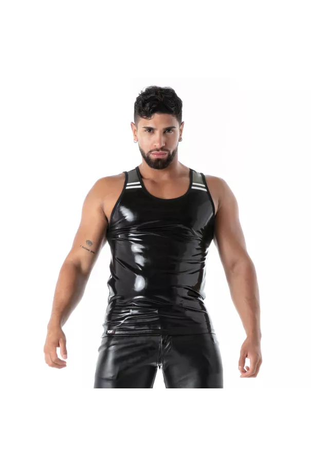 Débardeur Latex Seconde Peau Noir | Vêtement Fetish Haut de Gamme | TOF Paris