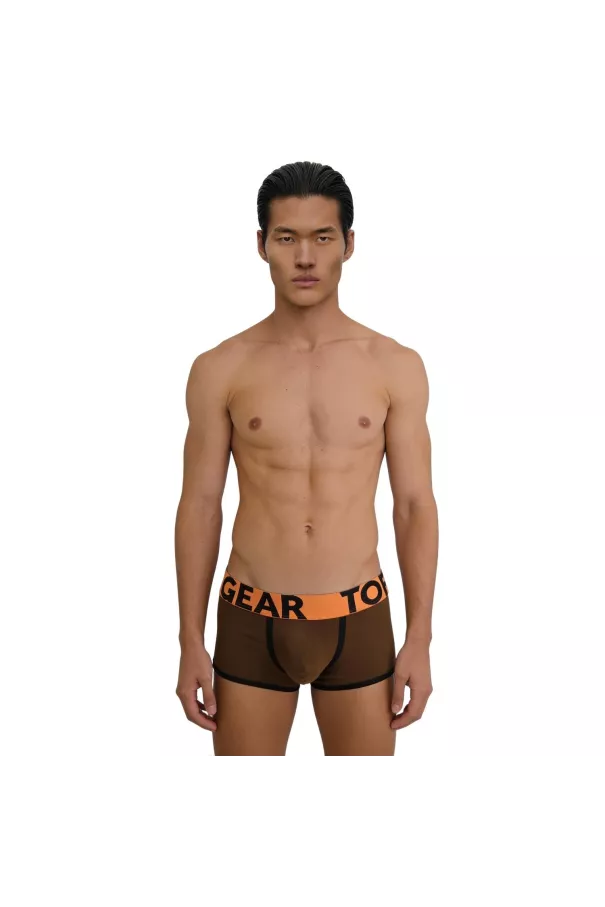 Boxer mood marron de face