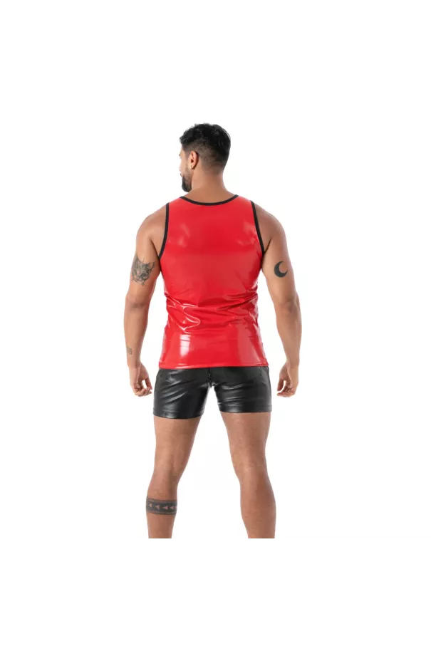 Men with a Tank Top Latex Second Skin Red