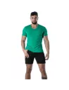T-Shirt Coloré à Col V Vert