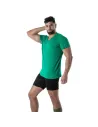 T-Shirt Coloré à Col V Vert