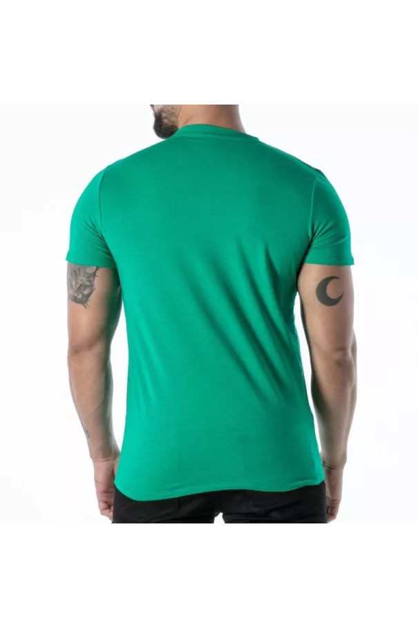 T-Shirt Coloré à Col V Vert - T-shirts homme tendance | TOF Paris