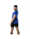 T-Shirt Coloré à Col V Bleu