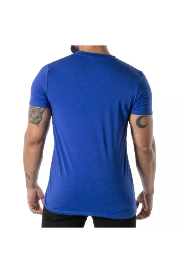 Colored V-Neck T-Shirt in Blue - Men’s Casual & French Style | TOF Paris