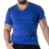 Colored V-Neck T-Shirt in Blue - Men’s Casual & French Style | TOF Paris