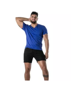 T-Shirt Coloré à Col V Bleu - Men's Casual Fashion | TOF Paris