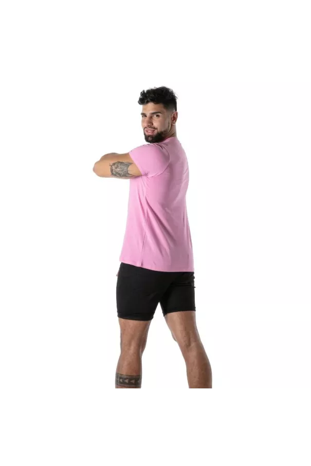 T-Shirt Coloré à Col V Rose - T-shirts homme tendance | TOF Paris