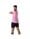 T-Shirt Coloré à Col V Rose